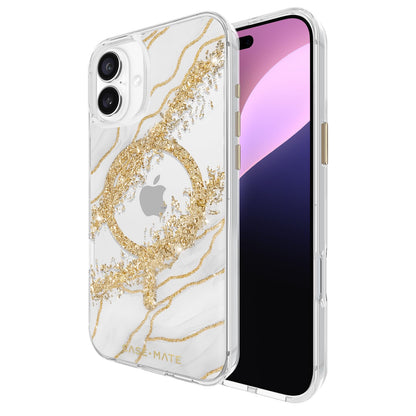 Case-Mate Iphone 16 Plus Case [Compatible with Magsafe] - Stylish Marble Phone Case with 12ft Drop Protection - Premium Magnetic Cover for Iphone 16 Plus - Karat Granite