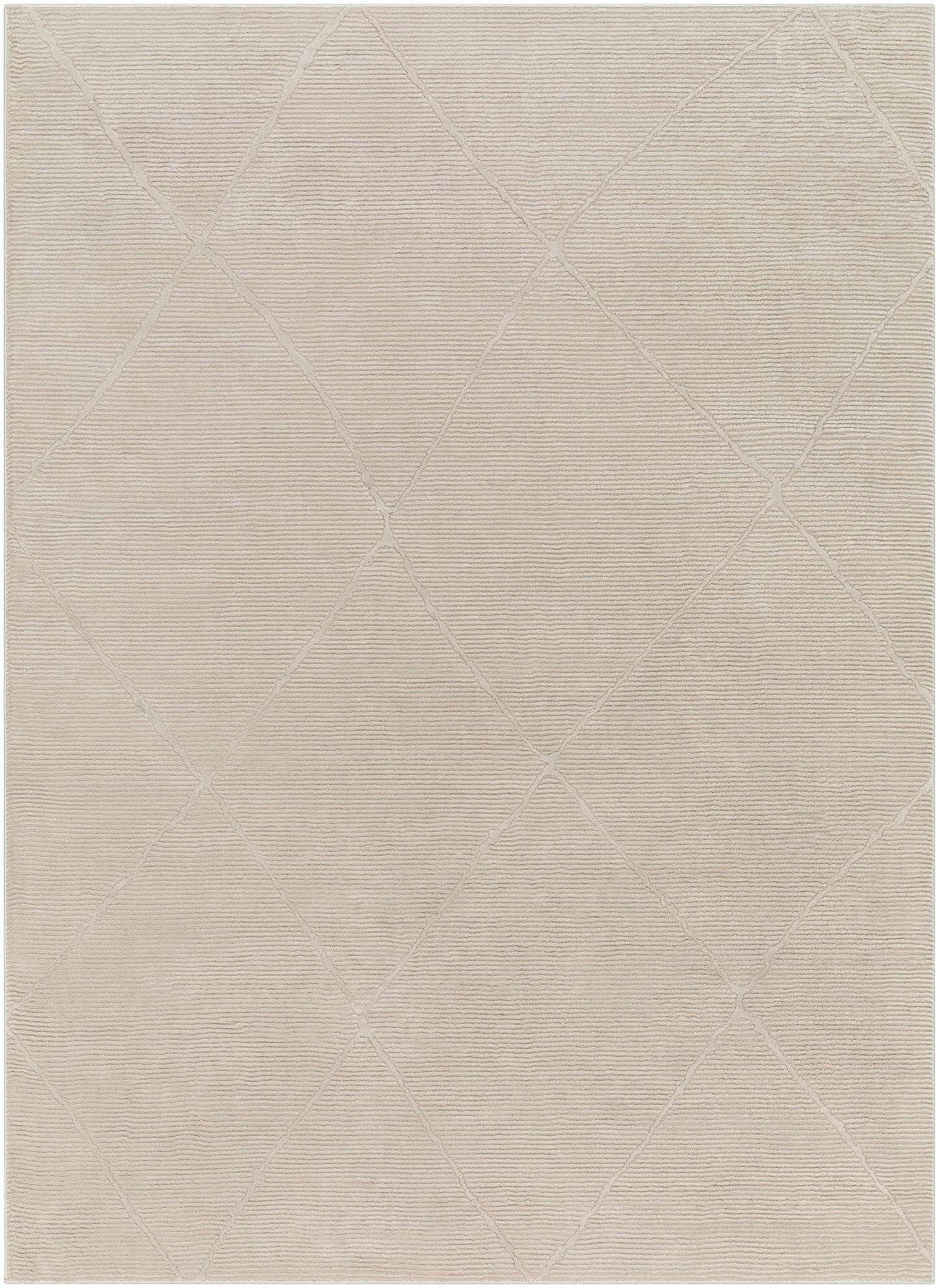 Aldis Tan Plush Textured Washable Rug - Clearance