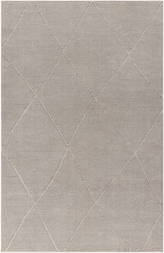 Aldis Grey Plush Textured Washable Rug - Clearance