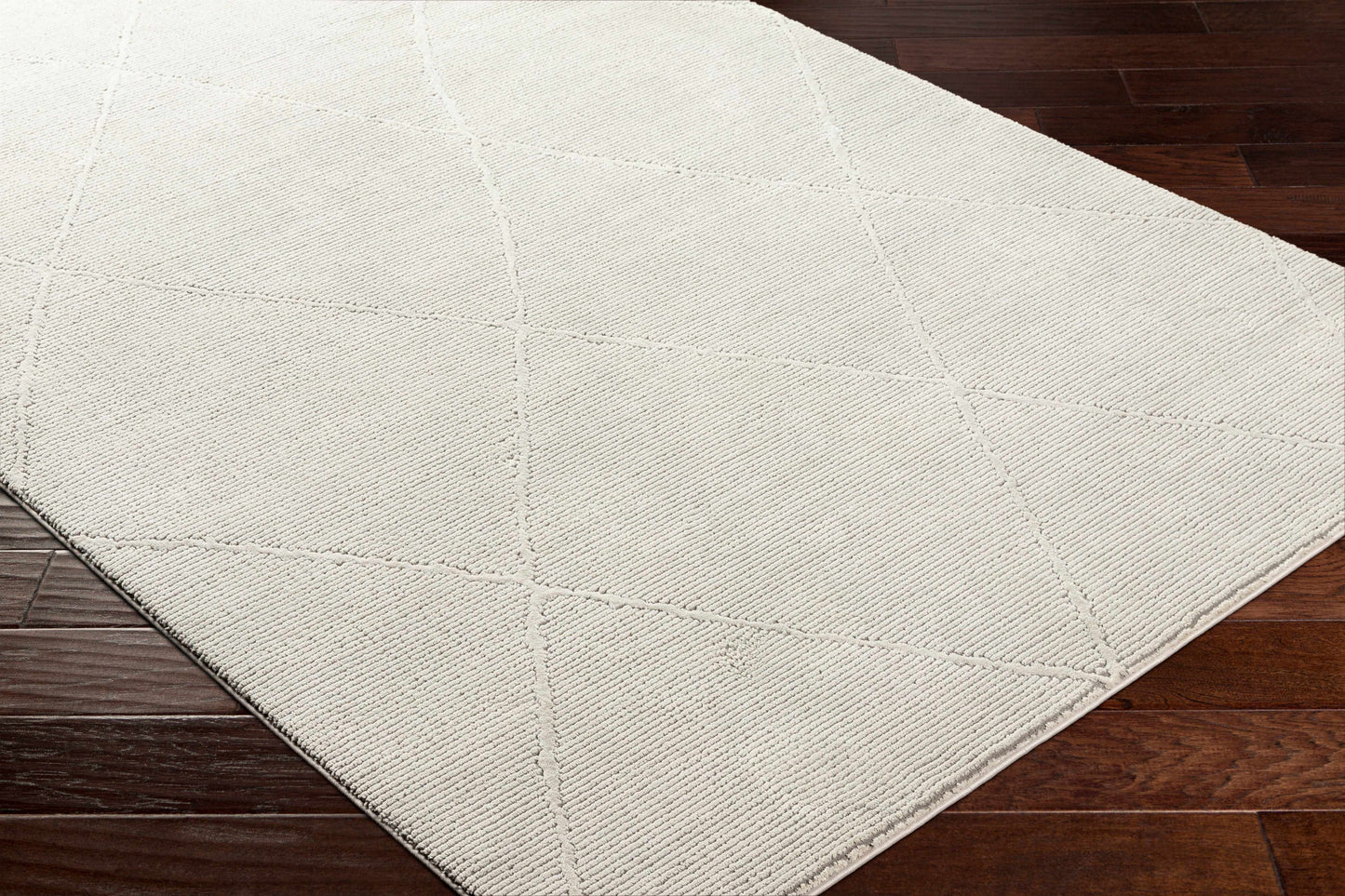 Aldis Grey Plush Textured Washable Rug - Clearance