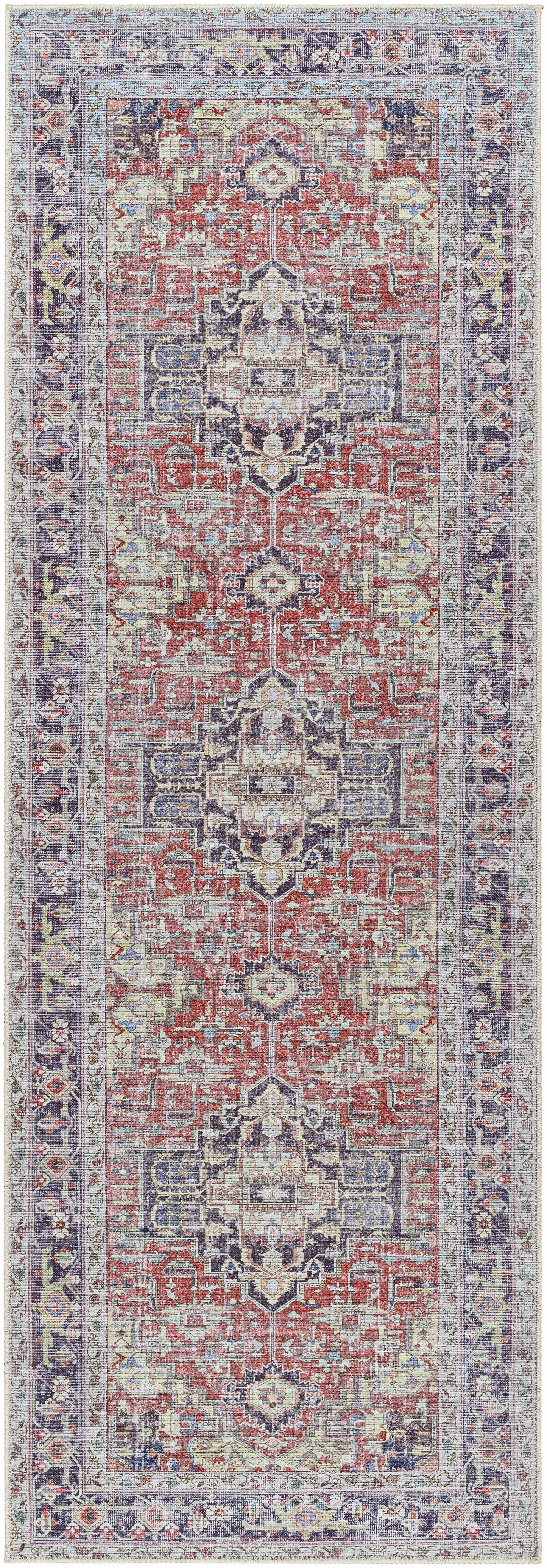 Reza Red Washable Rug - Clearance