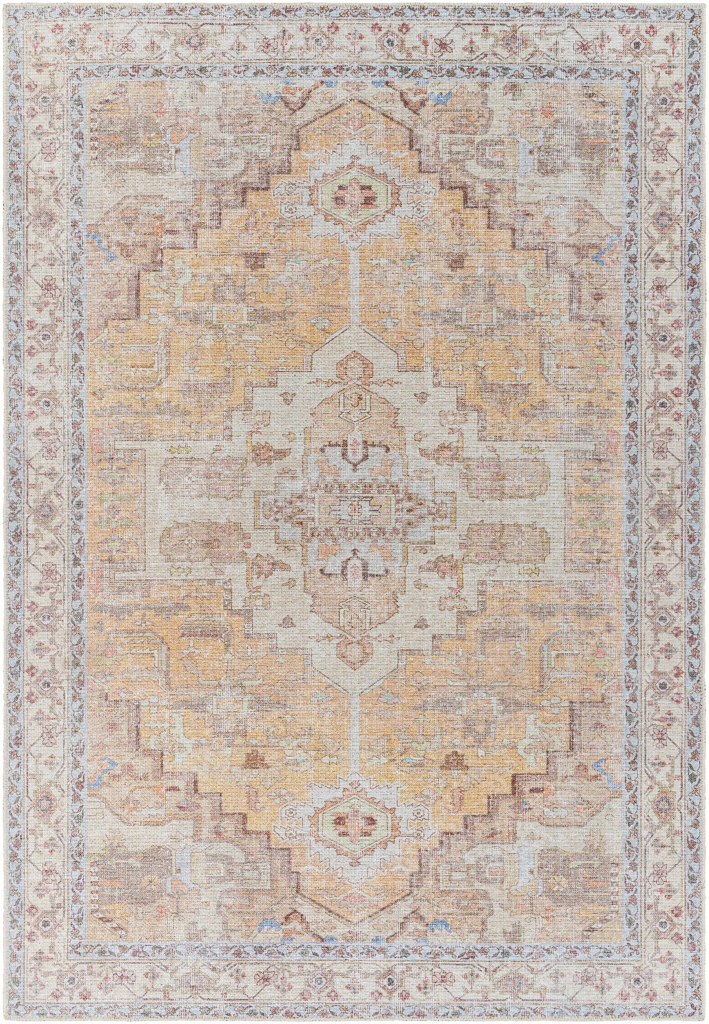 Reza Mustard Washable Rug - Clearance