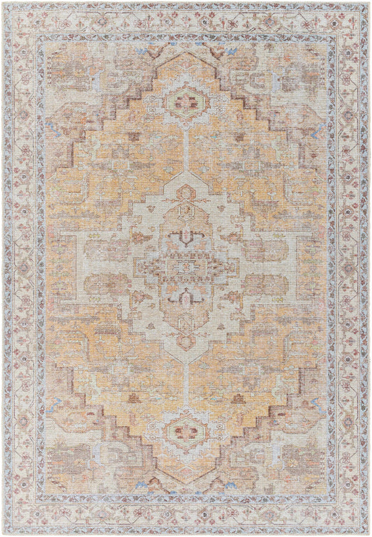 Reza Mustard Washable Rug - Clearance