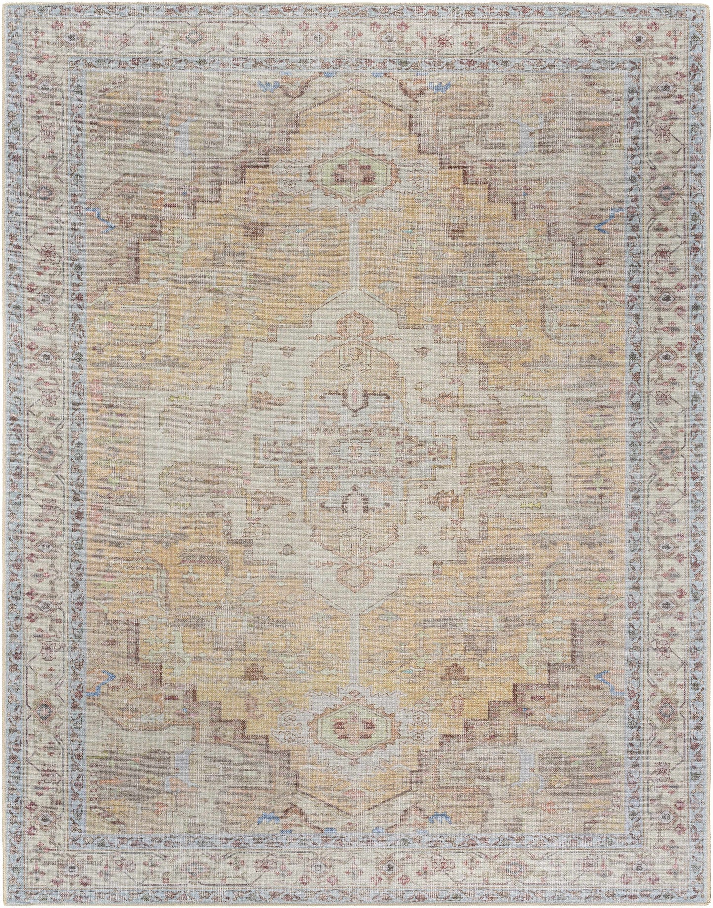Reza Mustard Washable Rug - Clearance