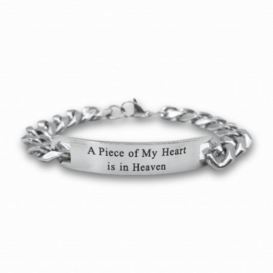Men's Stainless Steel Piece of my Heart Bracelet