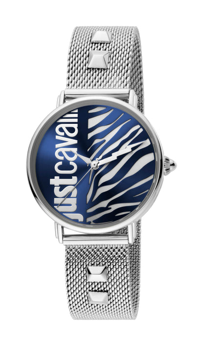Just Cavalli JC1L077M0065 316L Stainless Steel Mineral Crystal Deployment Buckle Watch
