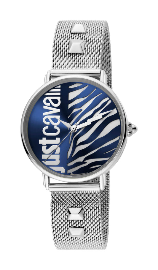 Just Cavalli JC1L077M0065 316L Stainless Steel Mineral Crystal Deployment Buckle Watch