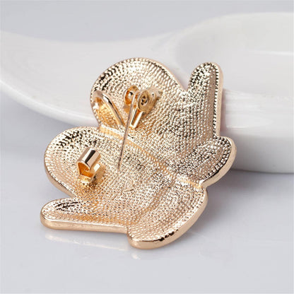 Cubic Zirconia & Goldtone Mittens Brooch