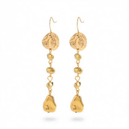 Goldtone Irregular Beads Drop Dangle Earrings
