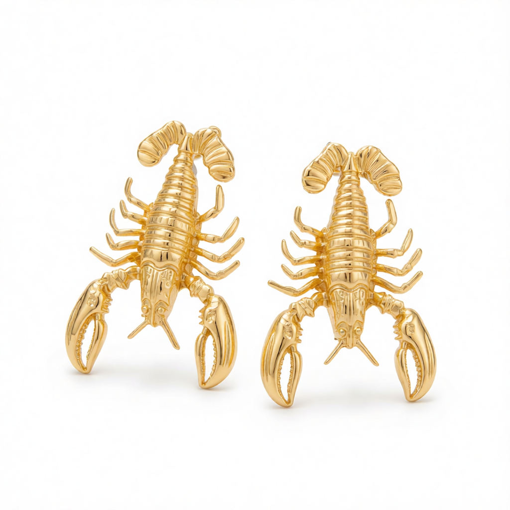 Goldtone Lobster Dangle Earrings