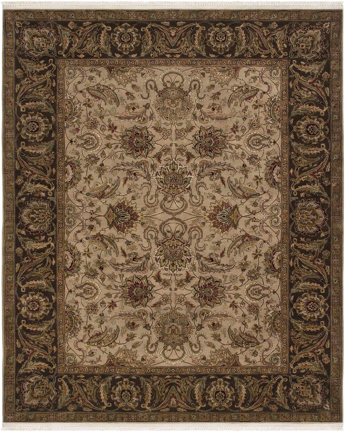 Necia Beige Damask Area Rug - Clearance