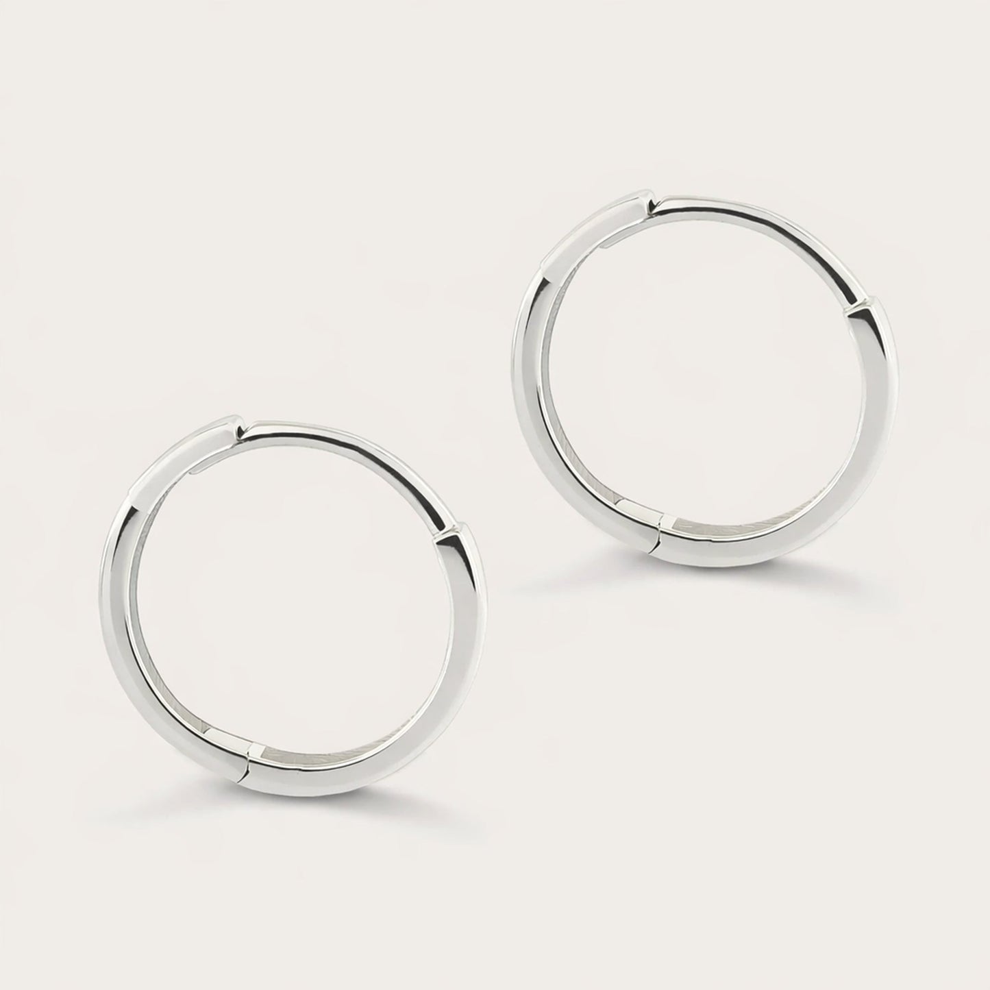 14k Gold 10mm Flat Huggie Hoop Earrings