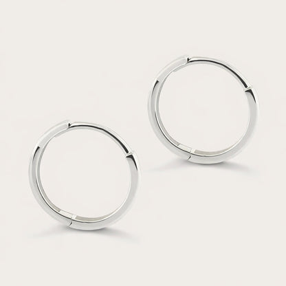 14k Gold 10mm Flat Huggie Hoop Earrings
