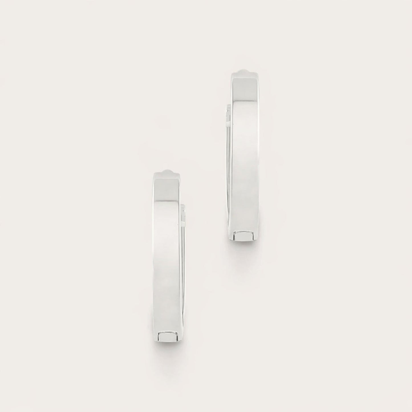 14k Gold 10mm Flat Huggie Hoop Earrings