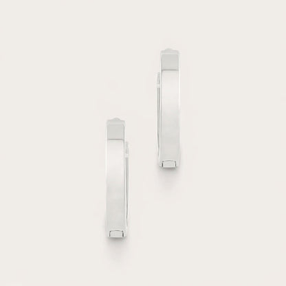 14k Gold 10mm Flat Huggie Hoop Earrings