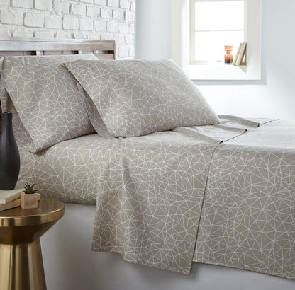 Geometric Maze Taupe-