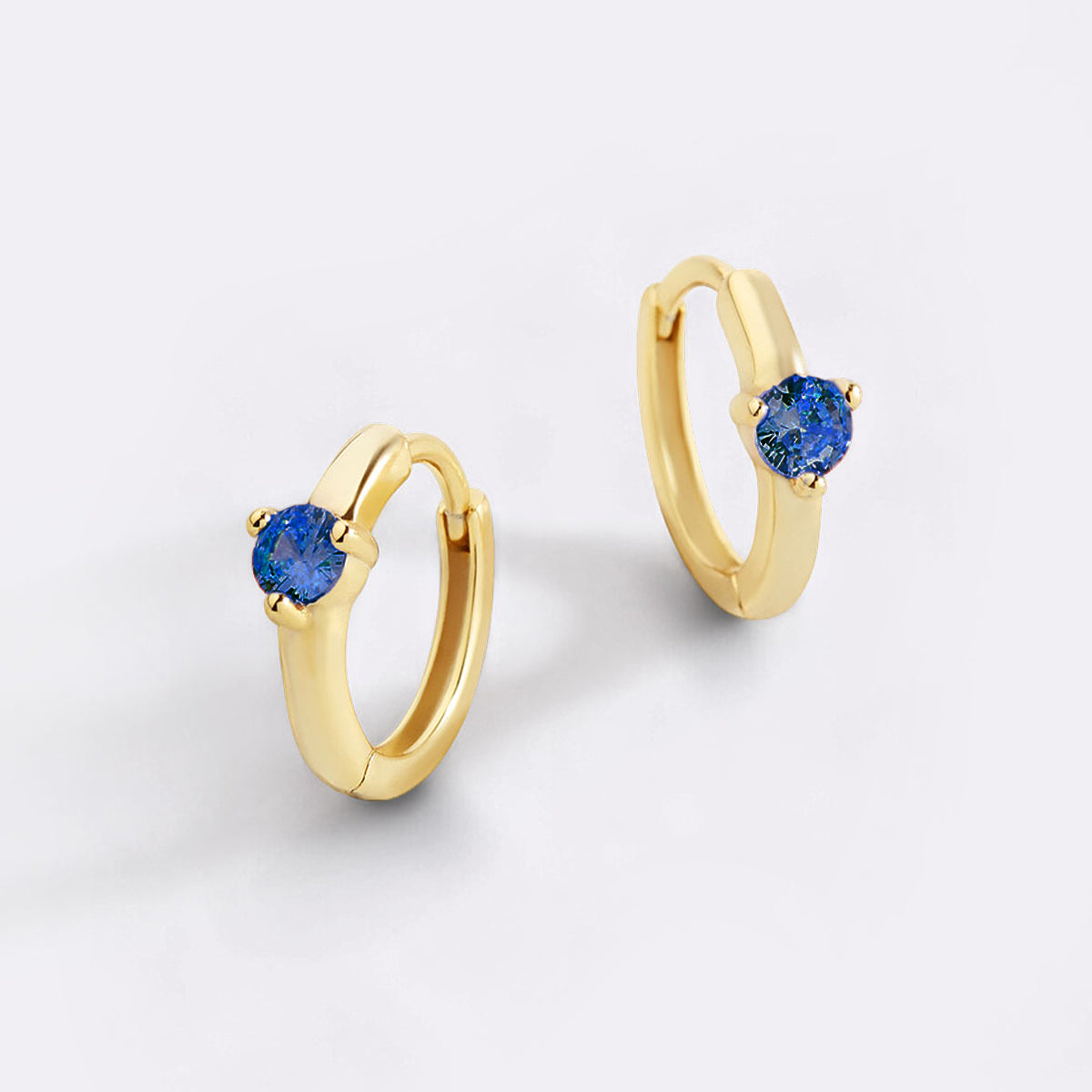 Mint & Lily Solitaire Birthstone Huggie Hoop Earrings