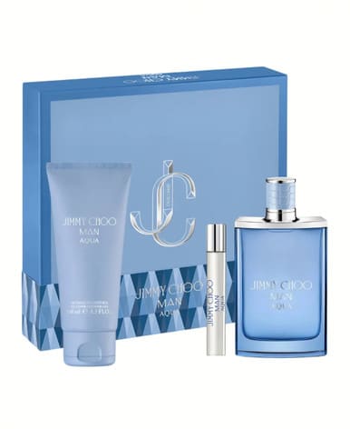 Jimmy Choo Man Aqua 3 Pcs Set: 3.3 Eau De Toilette Spray + 0.25 Eau De Toilette Spray + 3.3 Shower Gel.