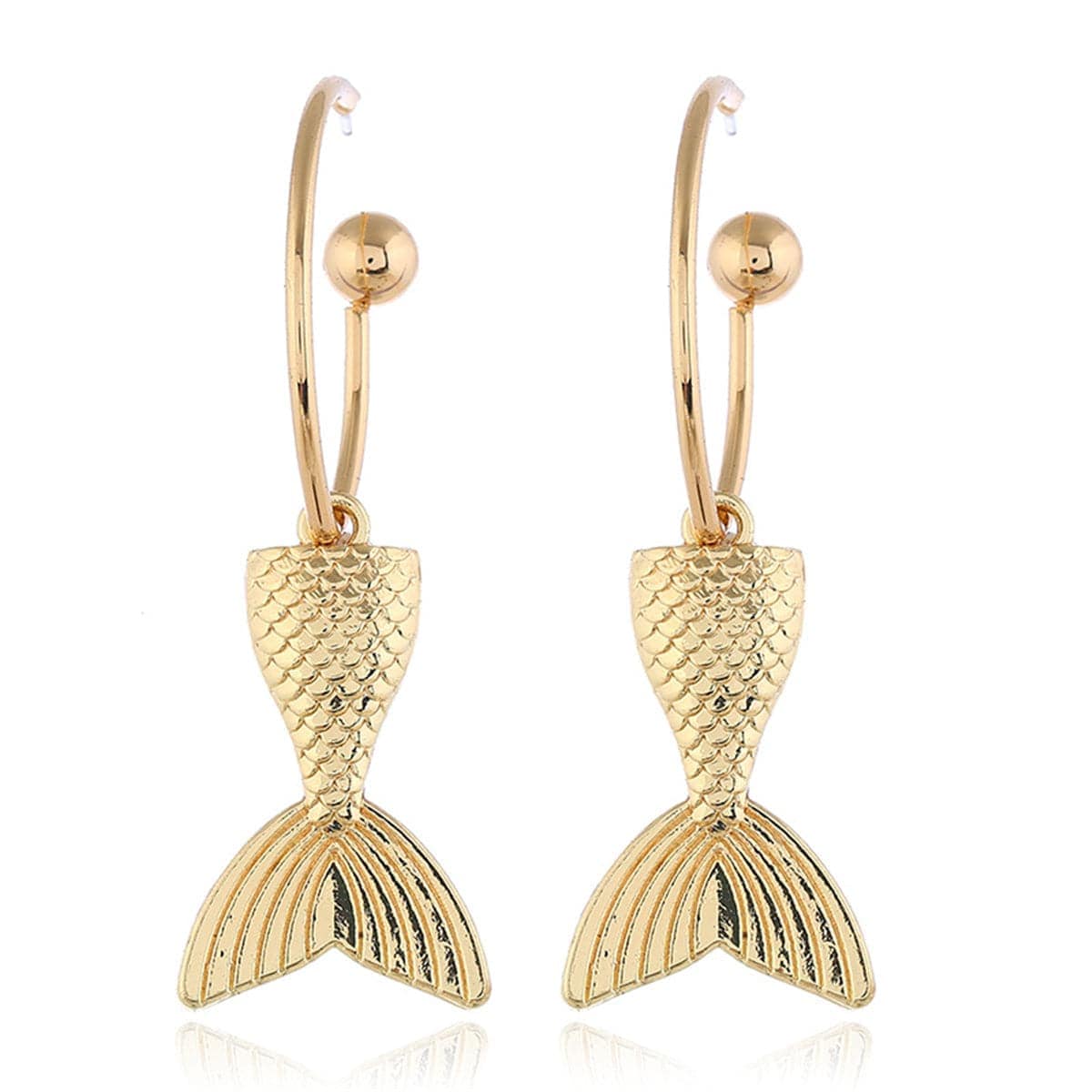 Goldtone Fishtail Drop Earrings