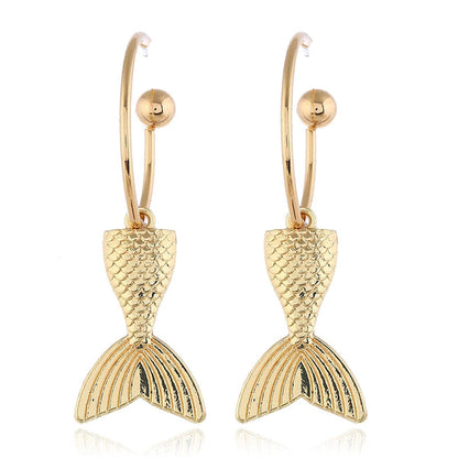 Goldtone Fishtail Drop Earrings