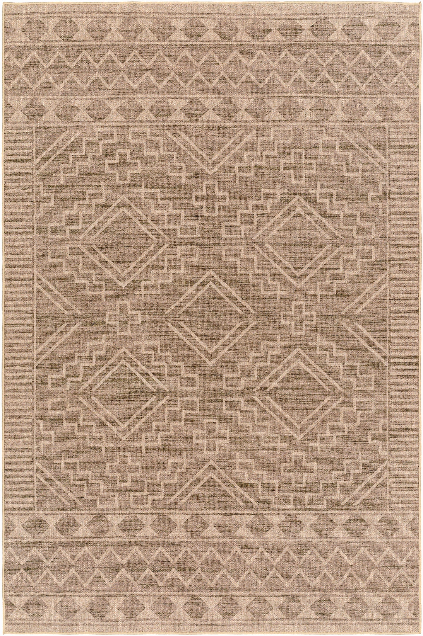 Halle Tan Washable Area Rug - Clearance