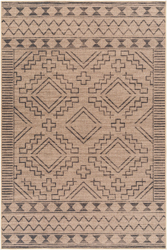 Halle Tan & Black Washable Area Rug - Clearance