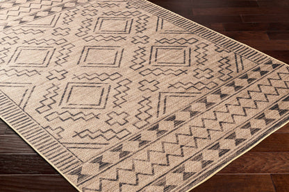 Halle Tan & Black Washable Area Rug - Clearance