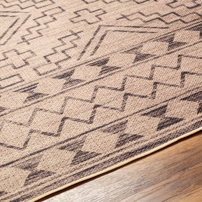 Halle Tan & Black Washable Area Rug - Clearance