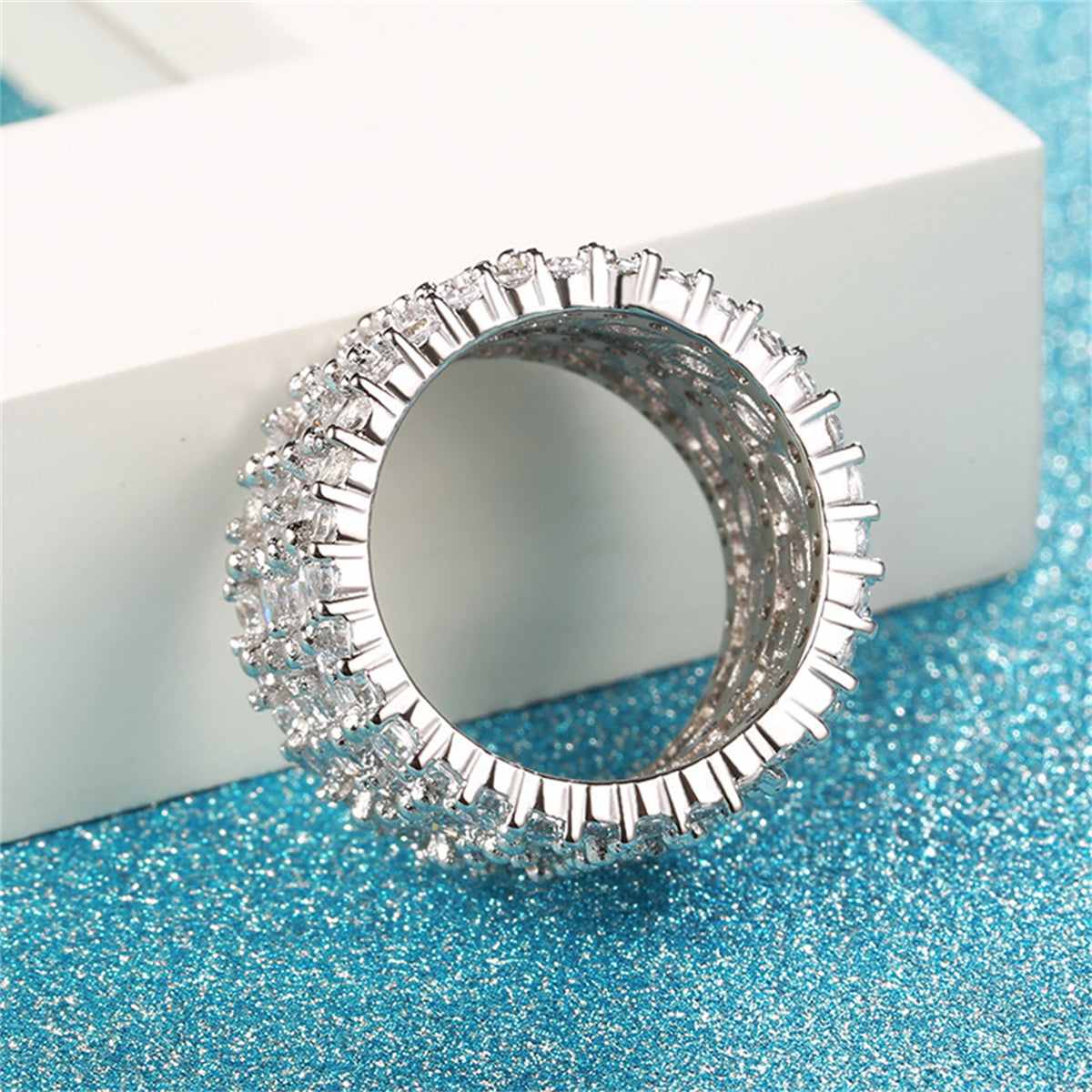 Cubic Zirconia & Crystal Marquise-Cut Layered Band Ring-1