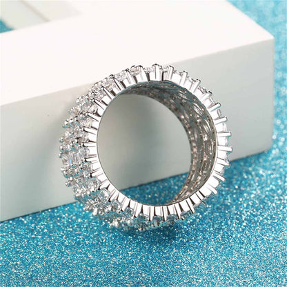 Cubic Zirconia & Crystal Marquise-Cut Layered Band Ring-1