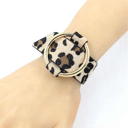 Coffee Polyurethane & Goldtone Leopard-Print Bracelet