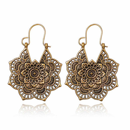Goldtone Floral Huggie Earrings