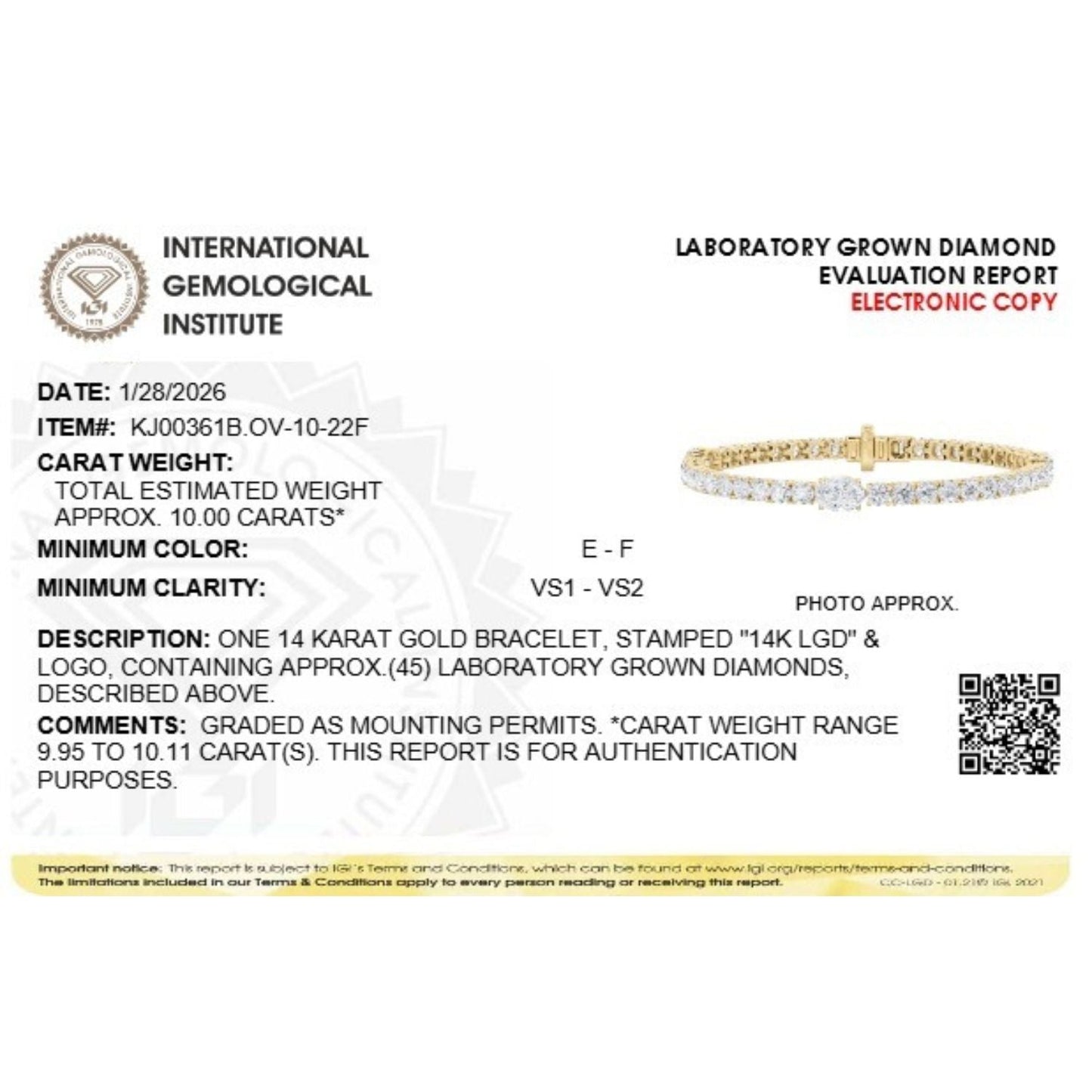 10Cttw Oval Shaped Lab Grown Diamond (F/VS) East West Station Bracelet in 14K Yellow Gold