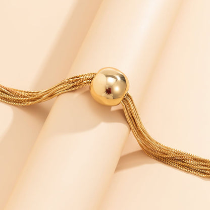 Goldtone Ball Mutli-Chain Collar Necklace Necklace