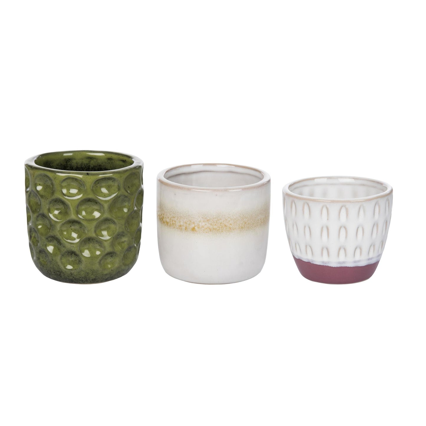 Ceramic Flower Pots Set of 3 Decorative Planters for Home Spring Decor