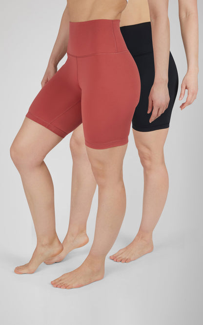 2 PK Lux Super Hi Rise 7" Classic Biker Short
