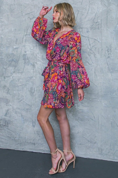 Picking Daisies Plum Woven Mini Dress