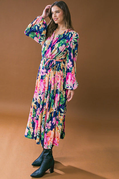 Breathtaking Moment Woven Plisse Midi Dress