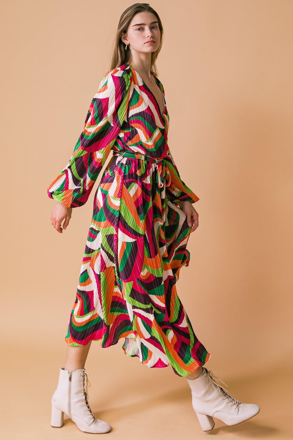 Destined to Impress Plisse Midi Dress