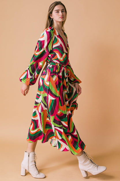 Destined to Impress Plisse Midi Dress