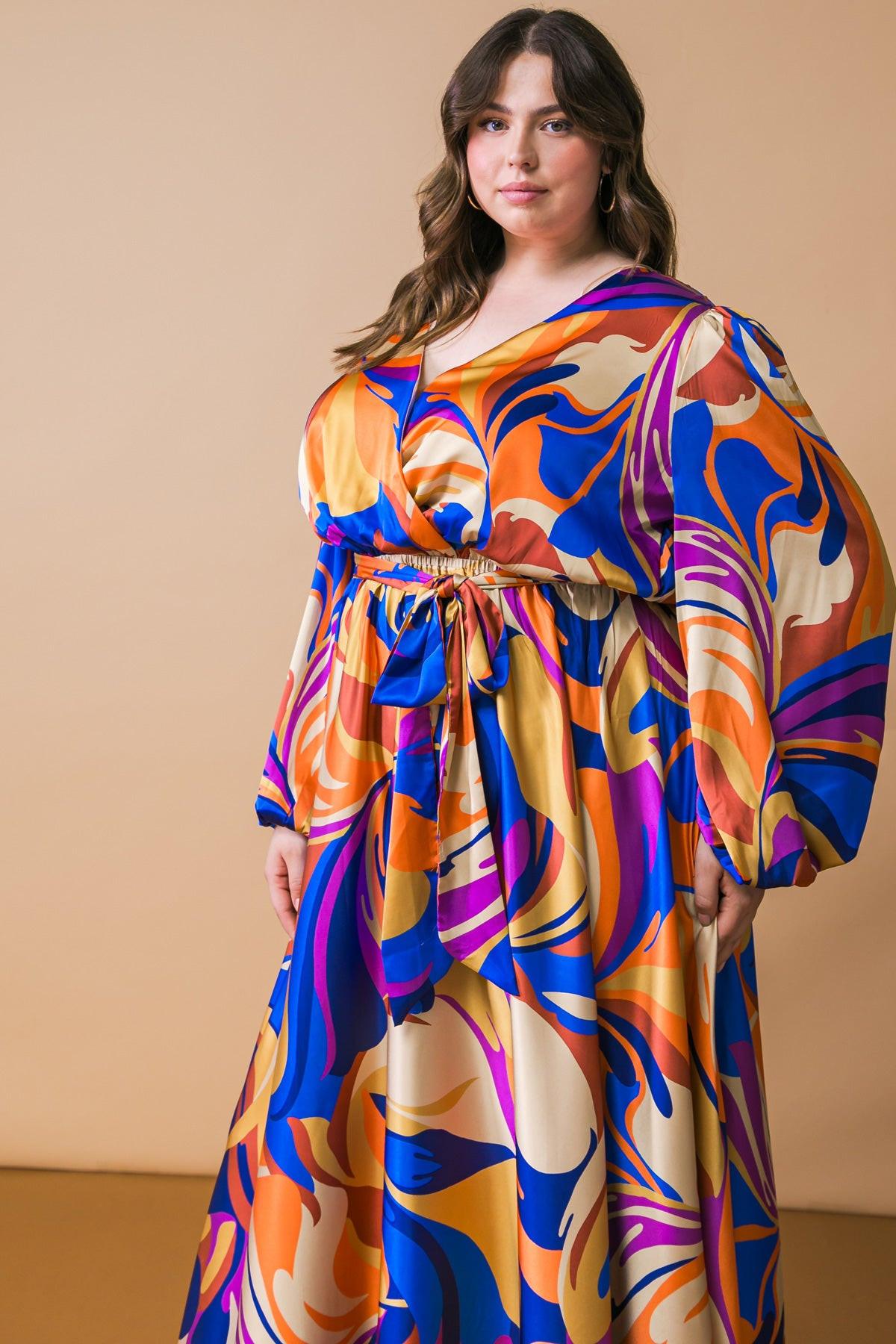 Bold Adventures Woven Satin Midi Dress
