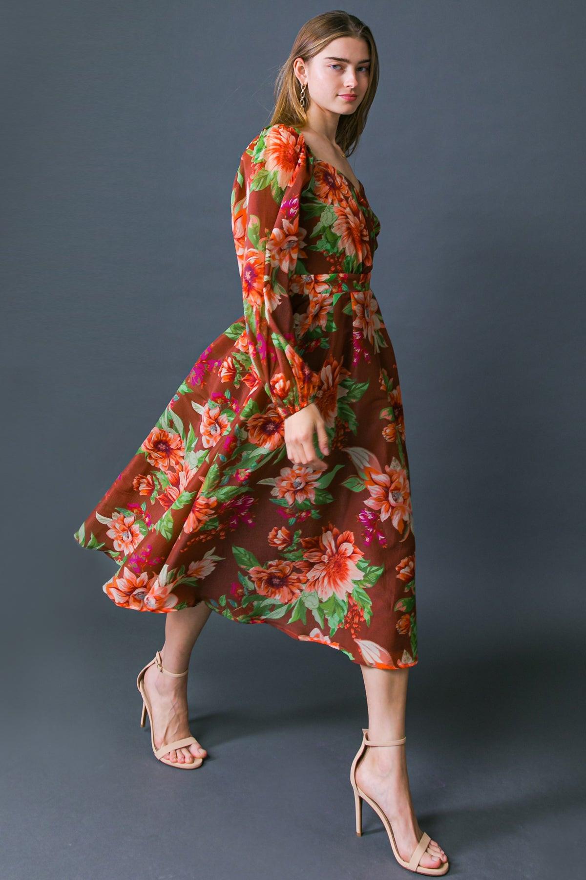 Let it Happen Woven Orgnza Midi Dress