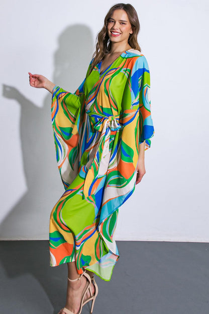 A Beautiful Sight Woven Kaftan Dress