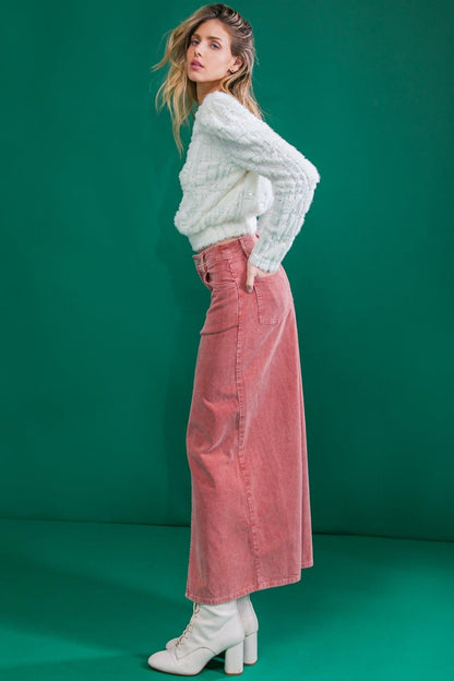 Perfect Pick Corduroy Midi Skirt
