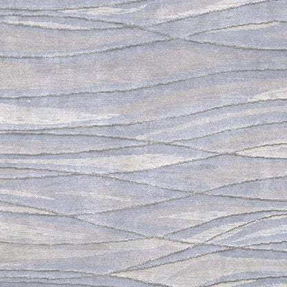 Sinai Light Blue Lined Wool/Viscose Rug - Clearance