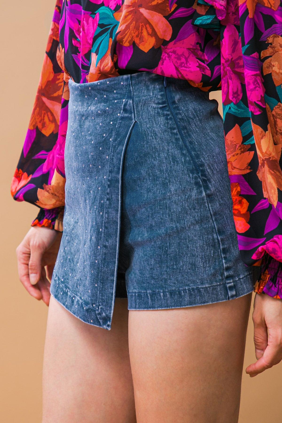 Posh Position Denim Skort