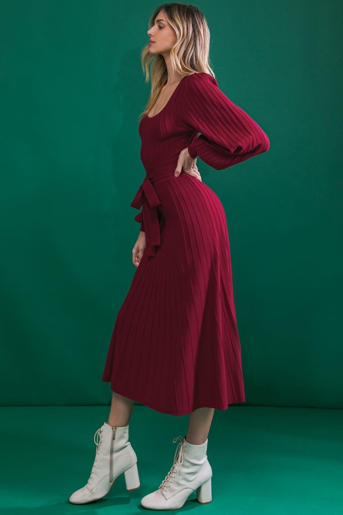 Keep Looking up Sweater Midi Dress