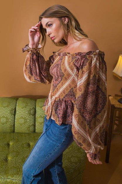 Boho Rainbow Woven Top