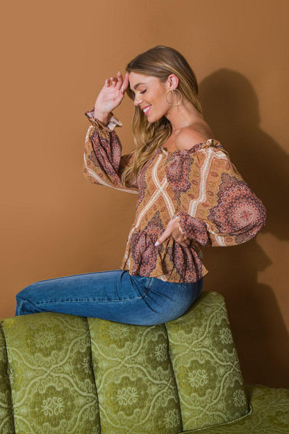 Boho Rainbow Woven Top