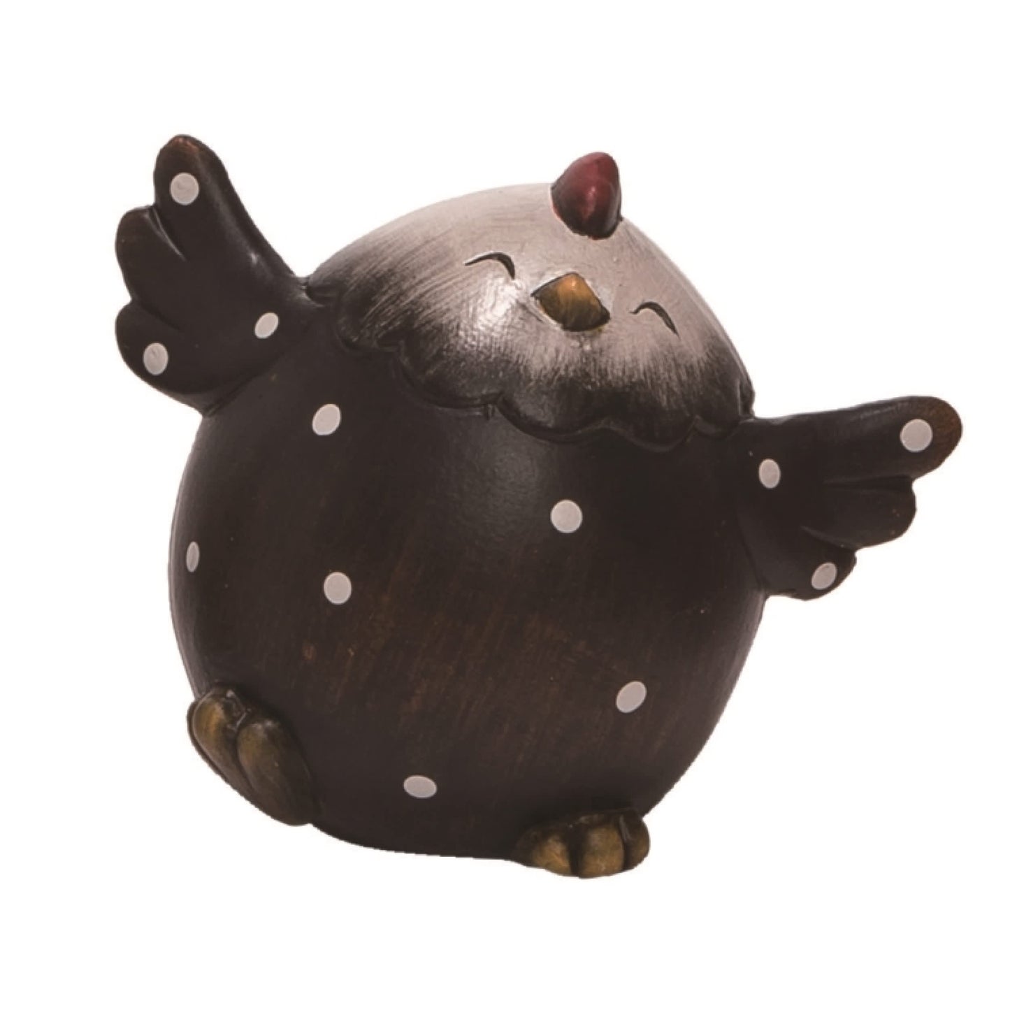 4 Inch Black Spring Happy Chicken Decor Terra Cotta Decorative Object for Spring Home Decoration